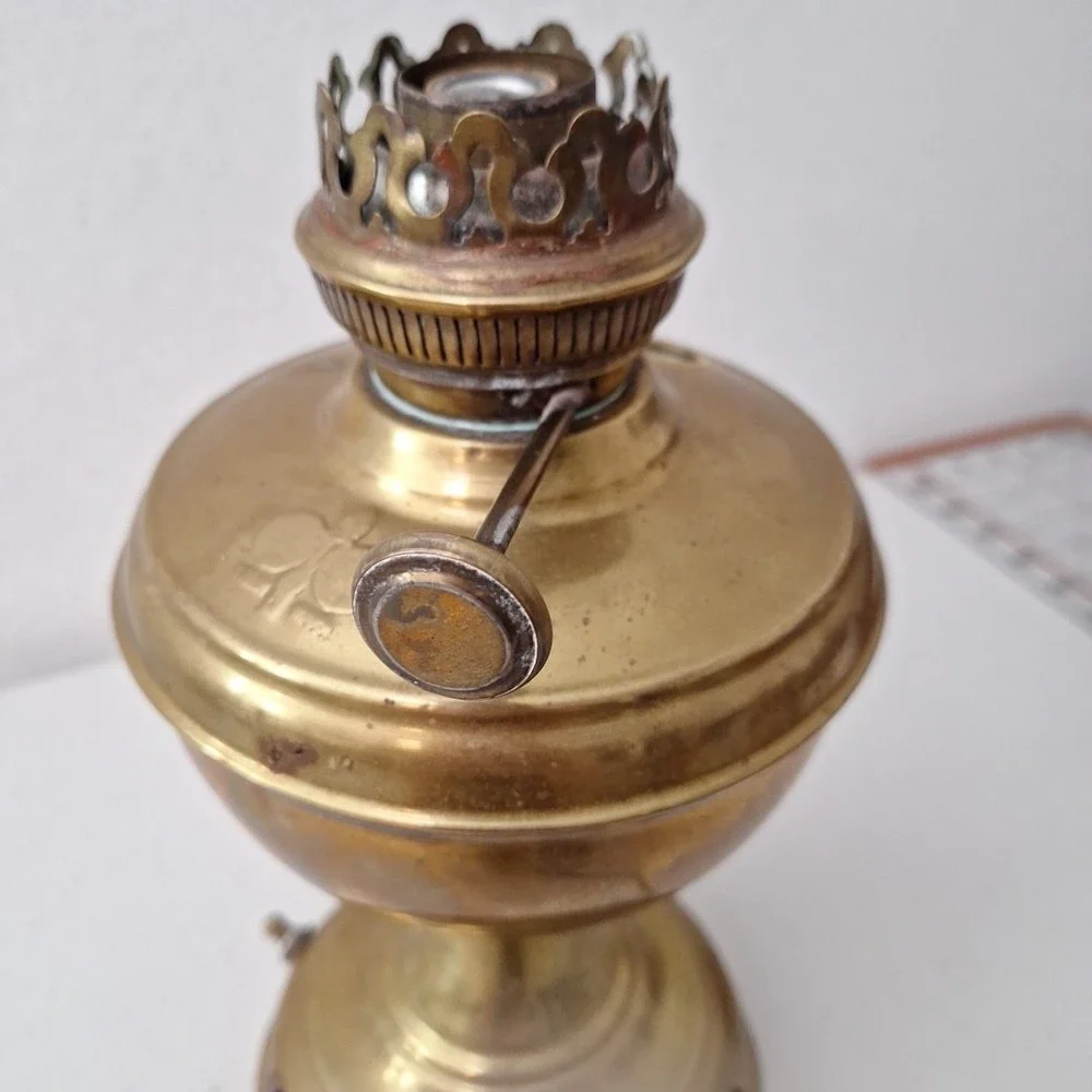 Vintage Otto Muller 1880 Russian Kerosene Oil Lamp - Brass Antique Miracle Lamp